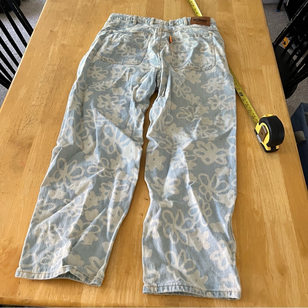 BUTTER Women's Baggy Flowers Jeans Size 32 In Blue - Picture 8 of 11